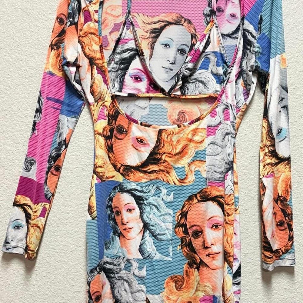 Philosophy Of Peek P.O.P.Boutique Vibrant Artsy Size Medium Bikini Top Dress Art